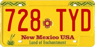 NM license plate 728TYD