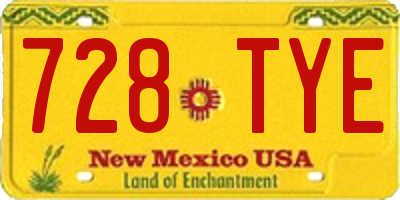 NM license plate 728TYE