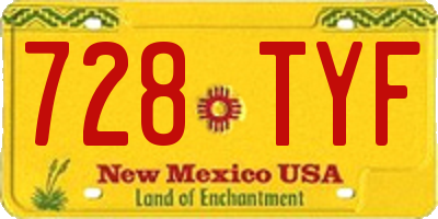 NM license plate 728TYF