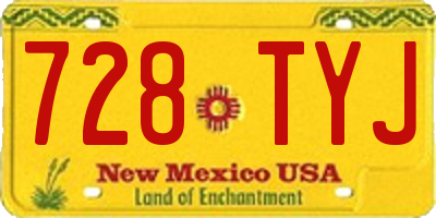 NM license plate 728TYJ