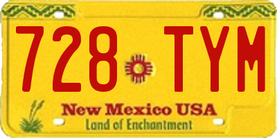 NM license plate 728TYM