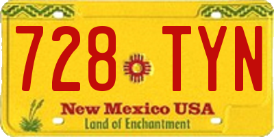 NM license plate 728TYN