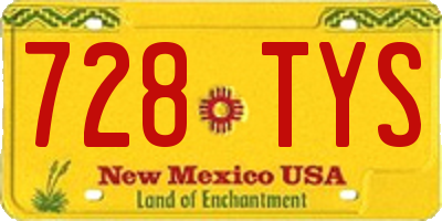 NM license plate 728TYS