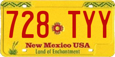 NM license plate 728TYY