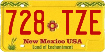 NM license plate 728TZE