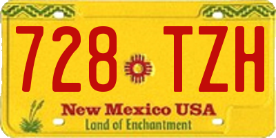 NM license plate 728TZH