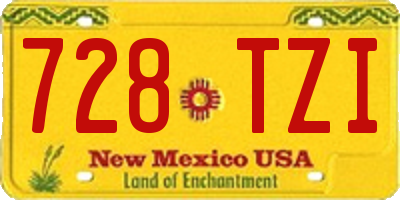 NM license plate 728TZI