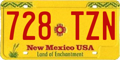 NM license plate 728TZN