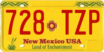 NM license plate 728TZP