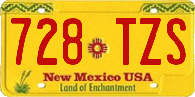 NM license plate 728TZS