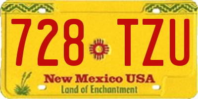 NM license plate 728TZU