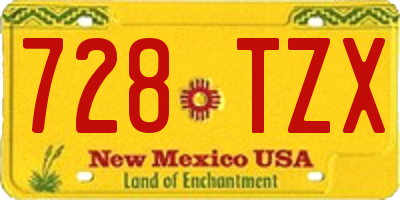 NM license plate 728TZX