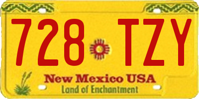 NM license plate 728TZY