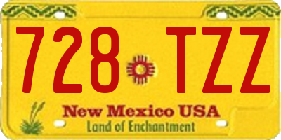 NM license plate 728TZZ