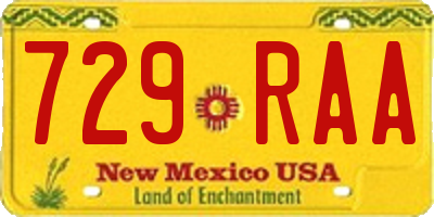 NM license plate 729RAA