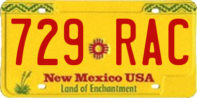 NM license plate 729RAC