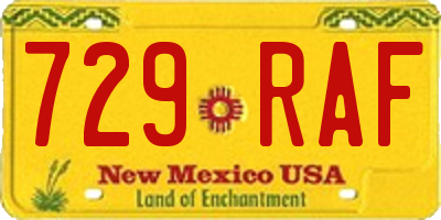 NM license plate 729RAF