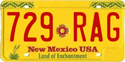 NM license plate 729RAG