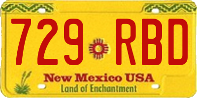 NM license plate 729RBD