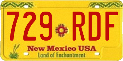 NM license plate 729RDF
