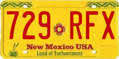 NM license plate 729RFX