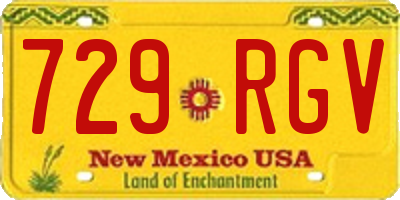 NM license plate 729RGV