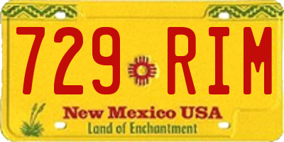 NM license plate 729RIM