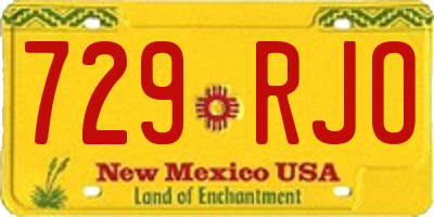 NM license plate 729RJO