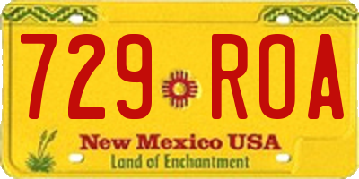 NM license plate 729ROA