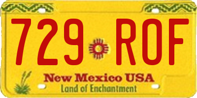 NM license plate 729ROF