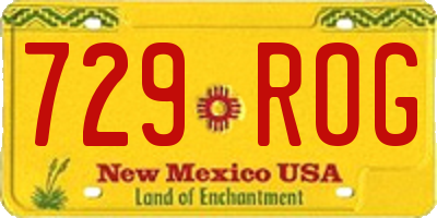 NM license plate 729ROG