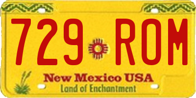 NM license plate 729ROM