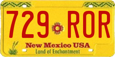NM license plate 729ROR