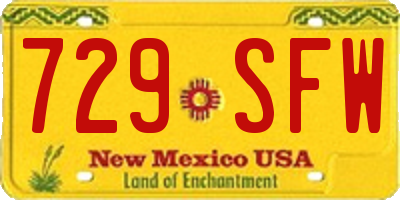 NM license plate 729SFW