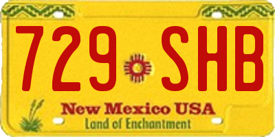 NM license plate 729SHB