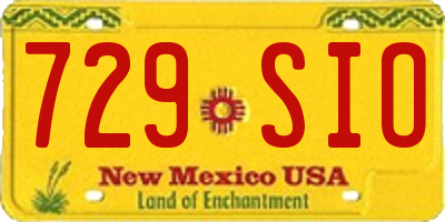 NM license plate 729SIO