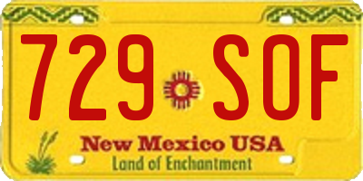 NM license plate 729SOF