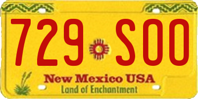 NM license plate 729SOO