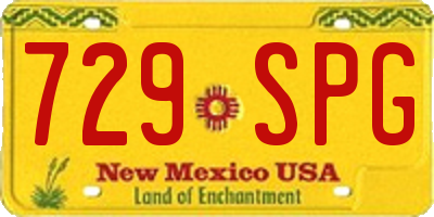 NM license plate 729SPG