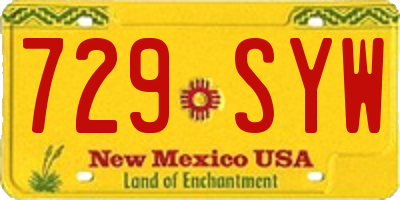 NM license plate 729SYW