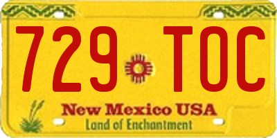 NM license plate 729TOC