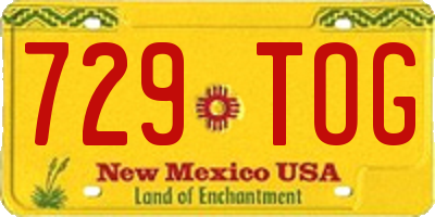 NM license plate 729TOG