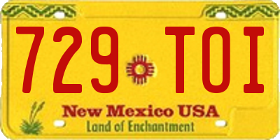 NM license plate 729TOI