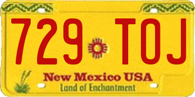 NM license plate 729TOJ