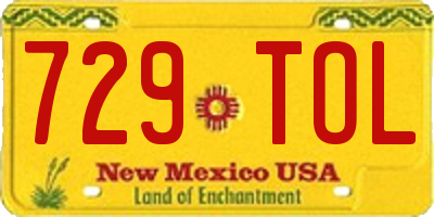 NM license plate 729TOL