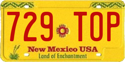 NM license plate 729TOP