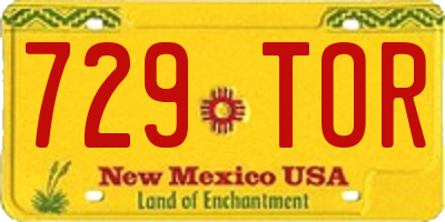 NM license plate 729TOR