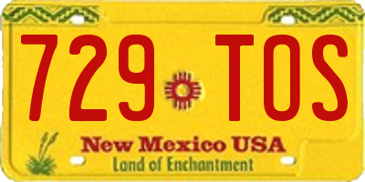 NM license plate 729TOS