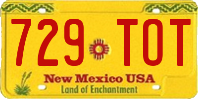 NM license plate 729TOT