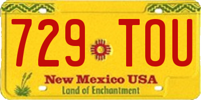 NM license plate 729TOU